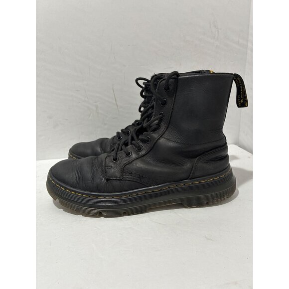 Dr Martens Combs Leather Lace Up 8 Eye Combat Boots Womens Size 8 Air Wai - Picture 1 of 9